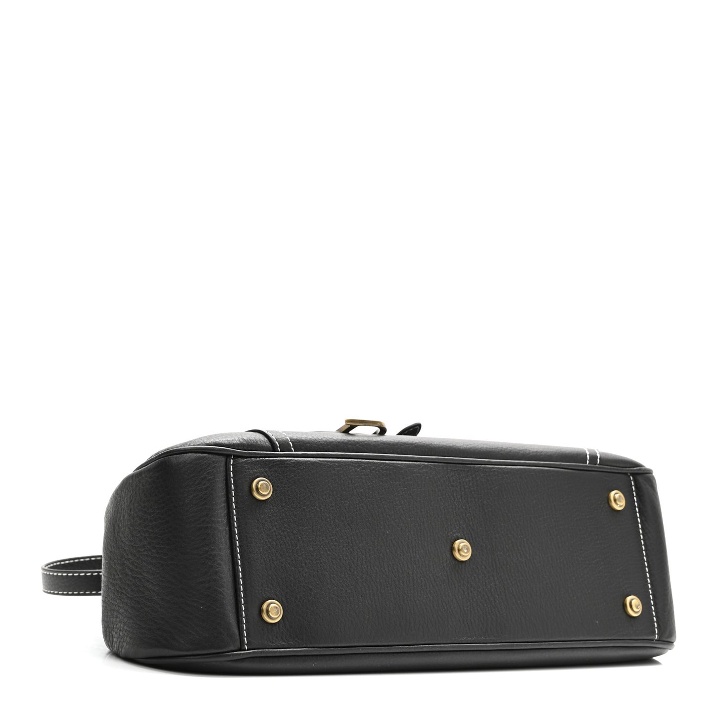 Calfskin Saddle Top Handle Satchel Black