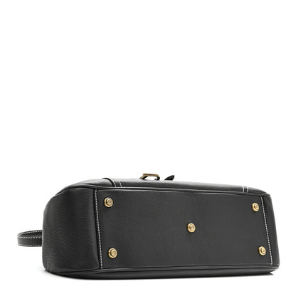 Christian Dior Calfskin Saddle Top Handle Satchel Black 4 of 10