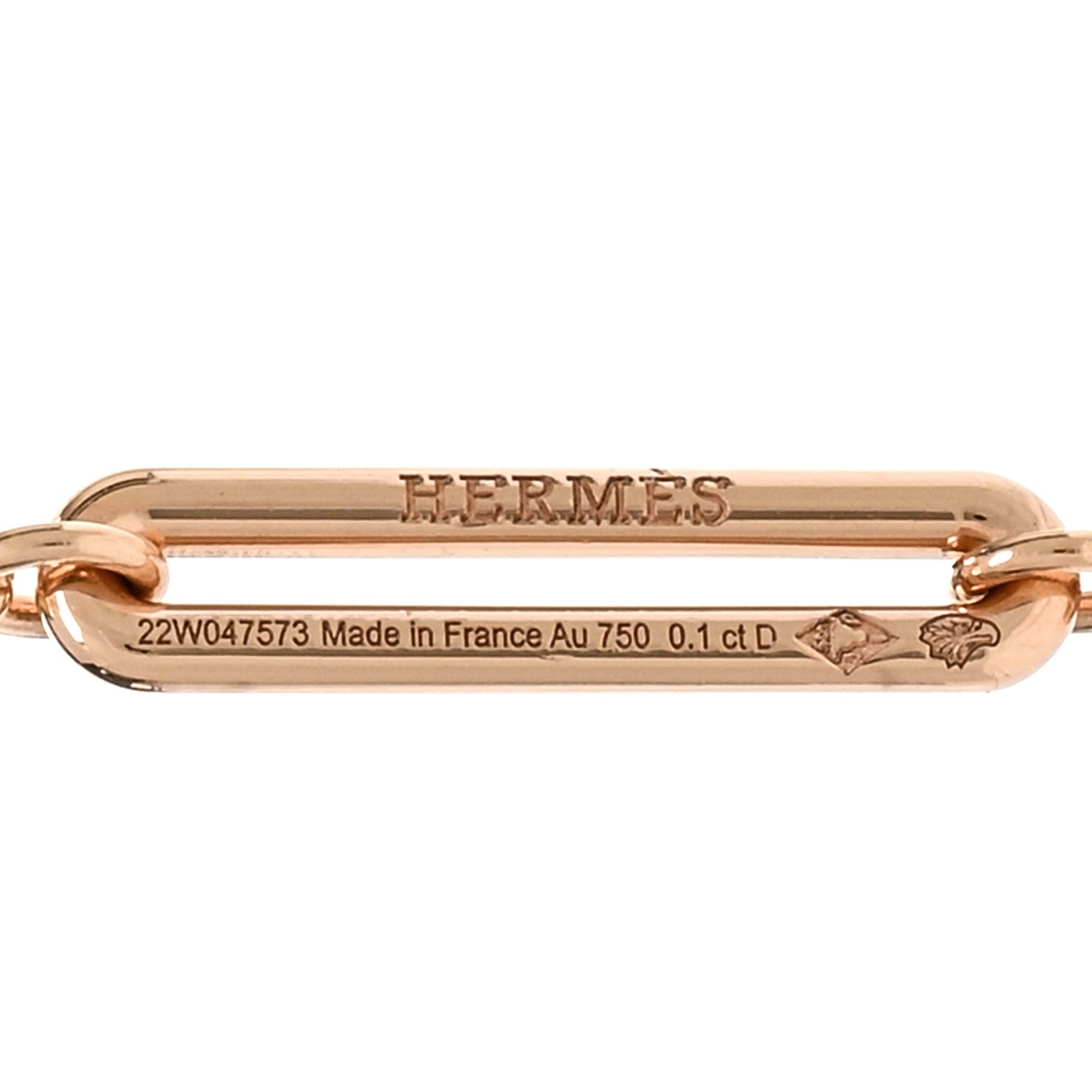Hermes 18K Rose Gold Diamond Chaos Earrings 3 of 5