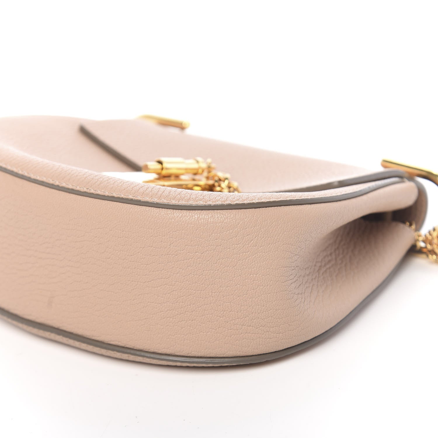 Chloe Grained Lambskin Mini Drew Shoulder Bag Cement Pink 8 of 9