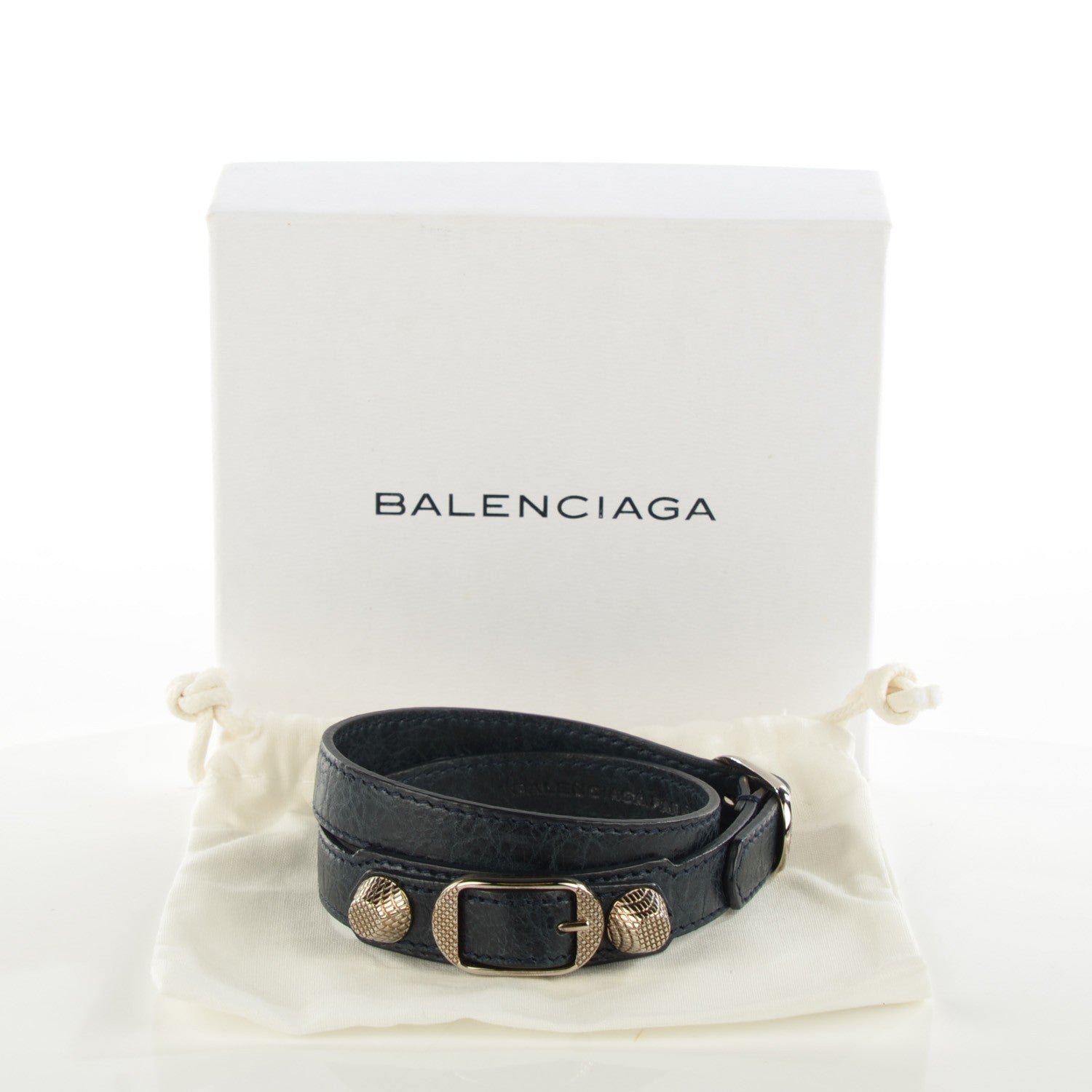 Balenciaga Agneau Giant 12 Silver Hardware Triple Tour Bracelet S Dark Night 4 of 6
