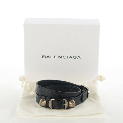 Balenciaga Agneau Giant 12 Silver Hardware Triple Tour Bracelet S Dark Night 4 of 6