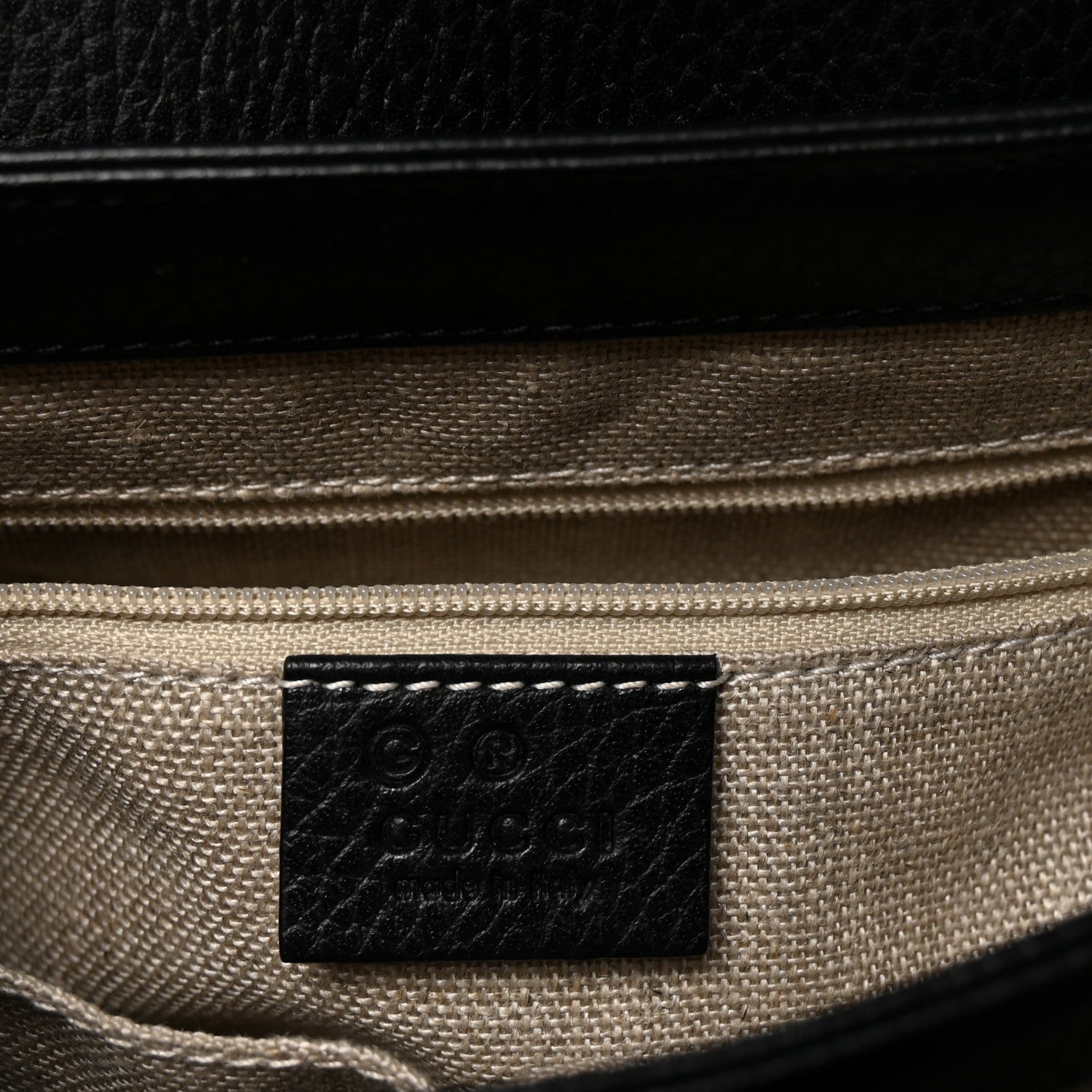 Gucci Dollar Calfskin Interlocking G Top Handle Shoulder Bag Black 6 of 10