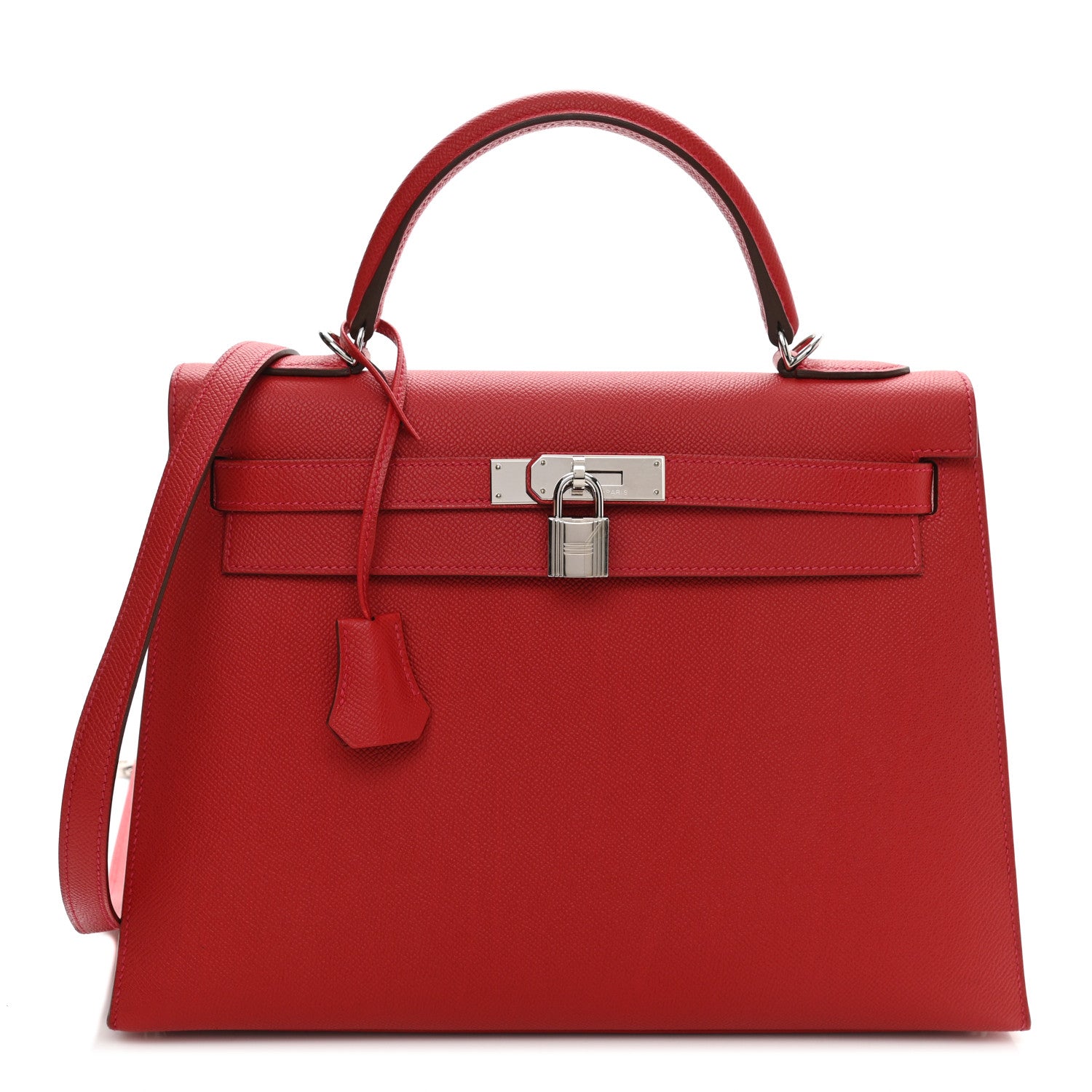 Hermes Epsom Kelly Sellier 32 Rouge Casaque 1 of 11