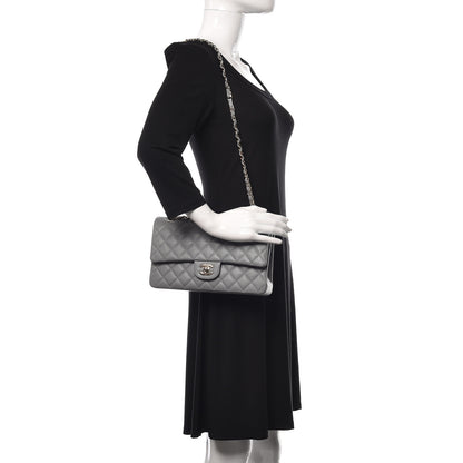 Chanel Iridescent Caviar Quilted Medium Double Flap Grey 2 of 16