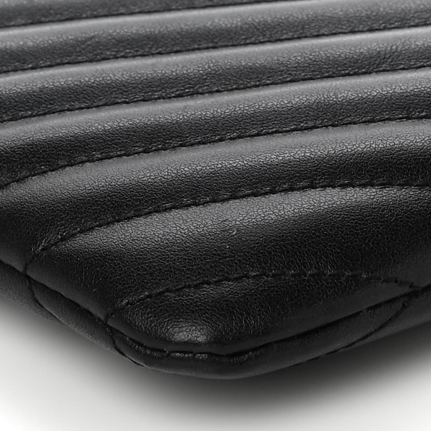 Saint Laurent Calfskin Matelasse Chevron Monogram A5 Wristlet Black 9 of 12