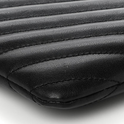 Saint Laurent Calfskin Matelasse Chevron Monogram A5 Wristlet Black 9 of 12