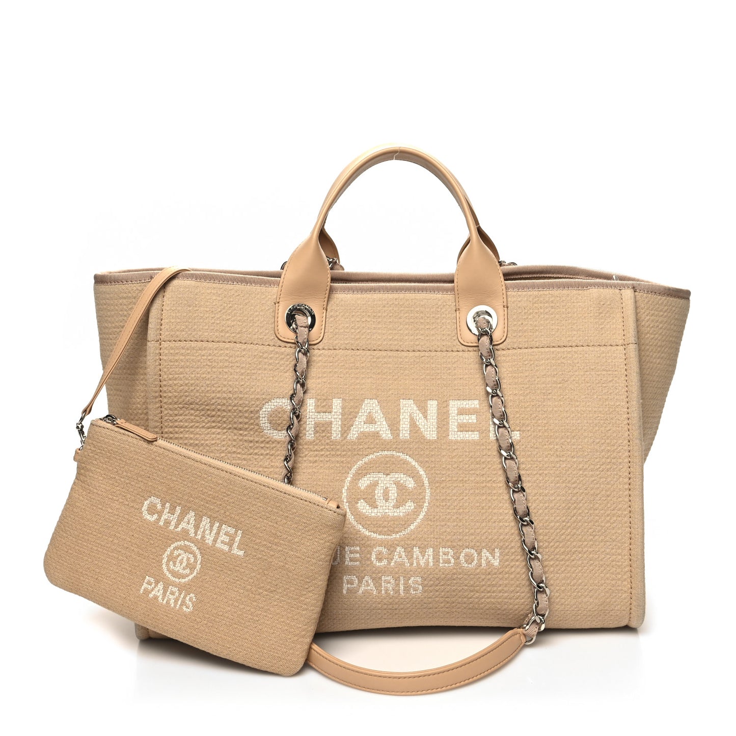 Mixed Fibers Medium Deauville Tote Beige