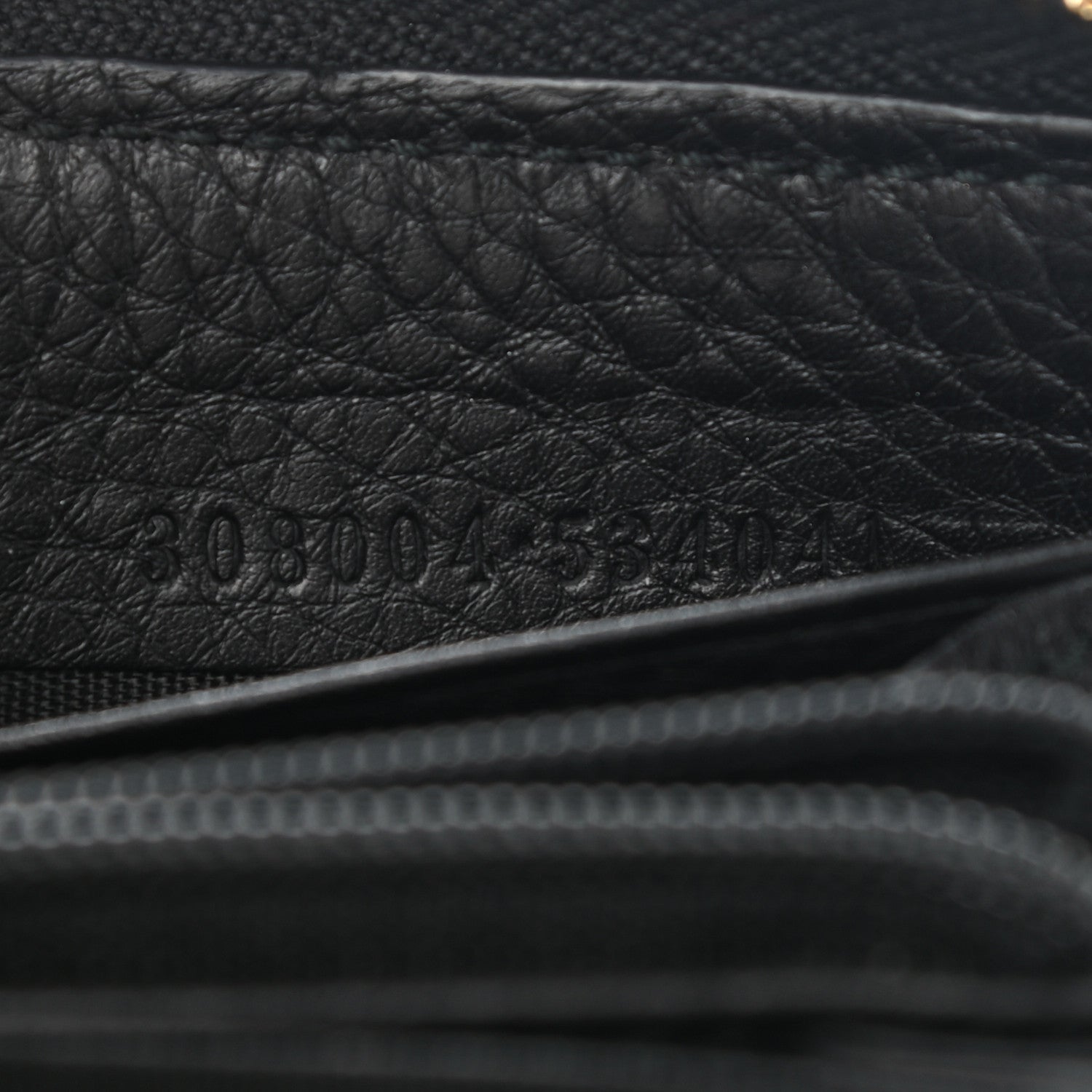 Gucci Pebbled Calfskin Soho Zip Around Wallet Black 7 of 8