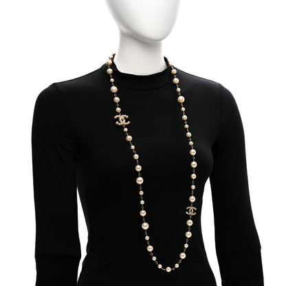 Chanel Graduated Pearl CC Long Necklace Gold 2 of 5