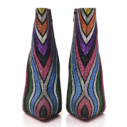 Christian Louboutin Suede Stripyglitter So Kate Booty 100 Ankle Boots 38 Multi 3 of 8