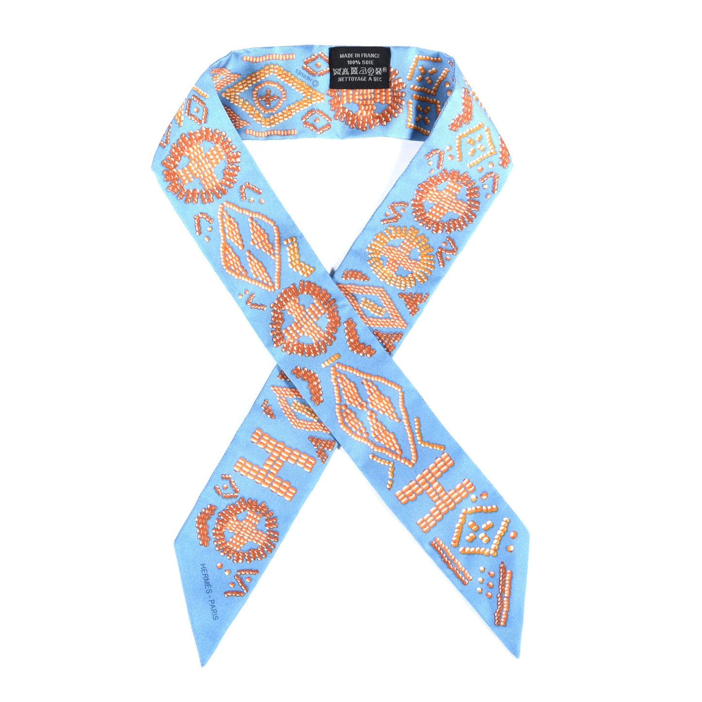 Silk Kelly En Perles Twilly Bleu Azur Orange
