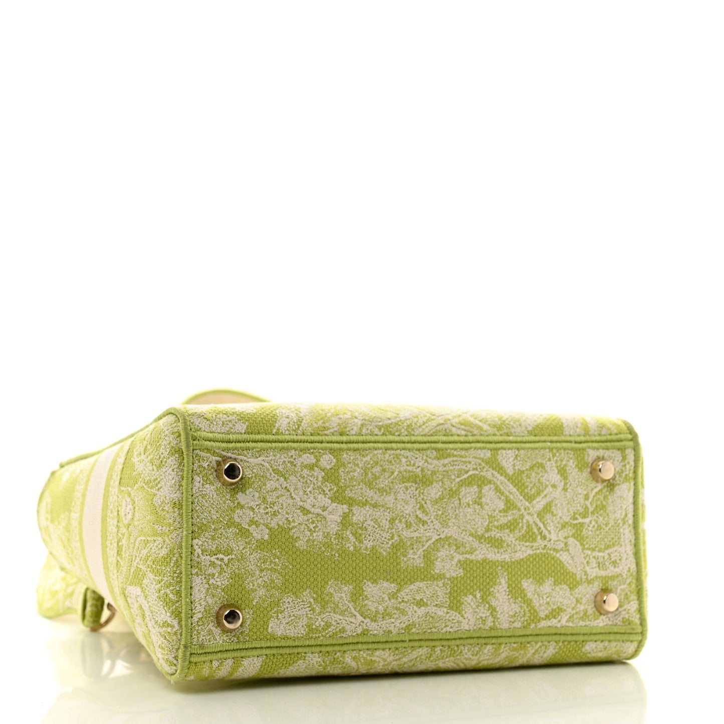 Canvas Toile De Jouy Reverse Embroidered Medium Lady D-Lite Green