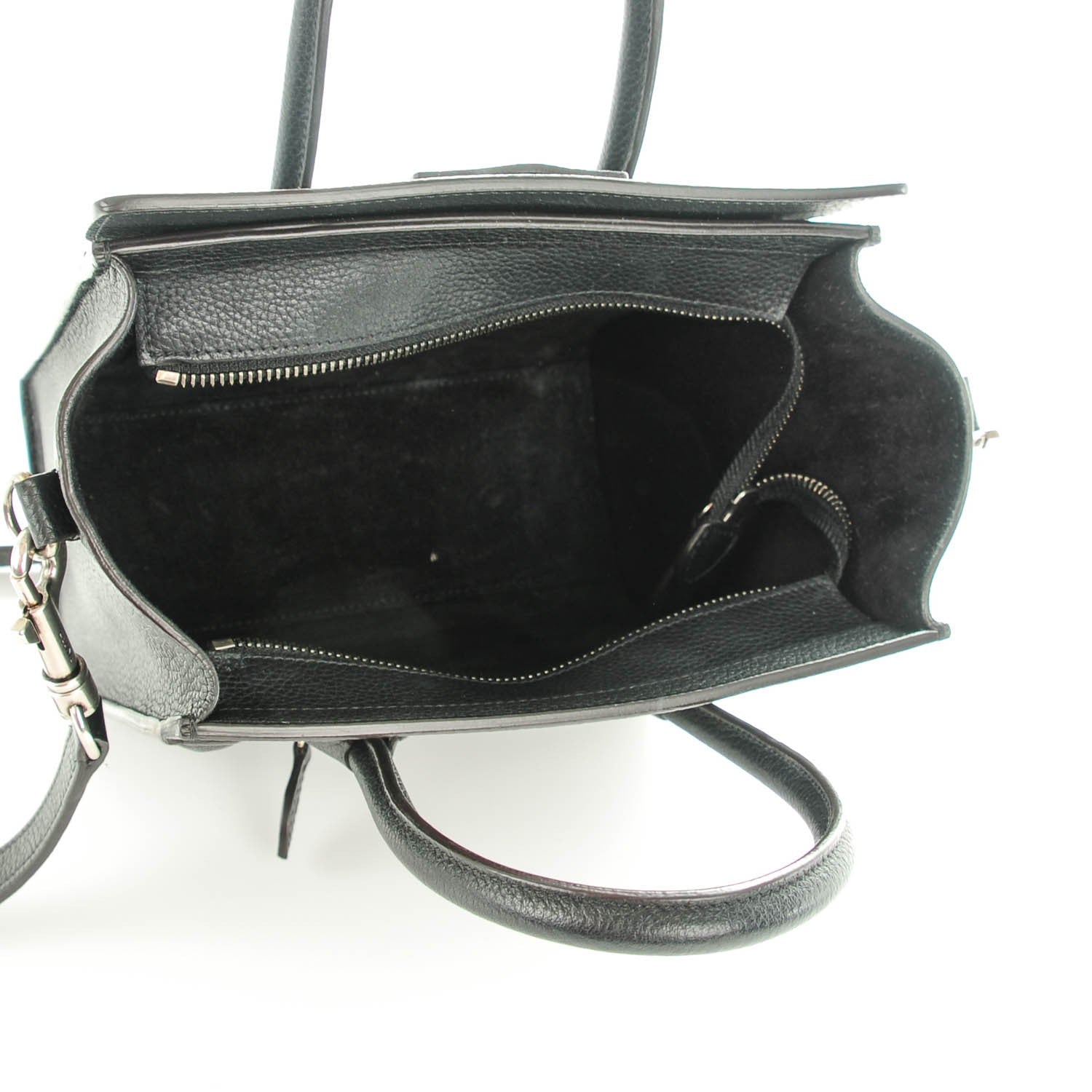 Celine Drummed Calfskin Nano Luggage Black 6 of 7