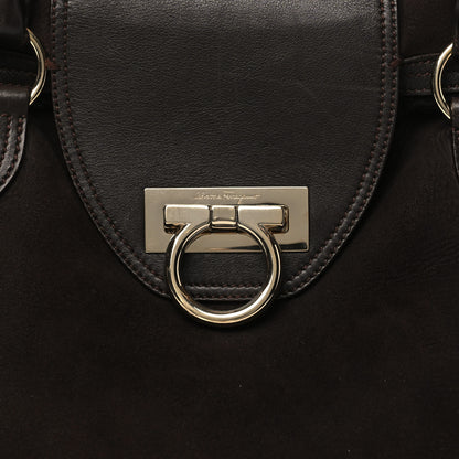 Salvatore Ferragamo SALVATORE FERRAGAMO Suede Stitched Hobo Brown 7 of 10