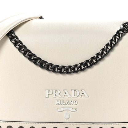 Prada Glace Calfskin Studded Crossbody White 7 of 9