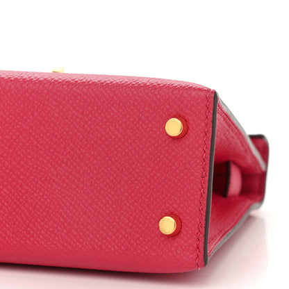 Hermes Epsom Mini Kelly Sellier 20 Rose Extreme 10 of 12