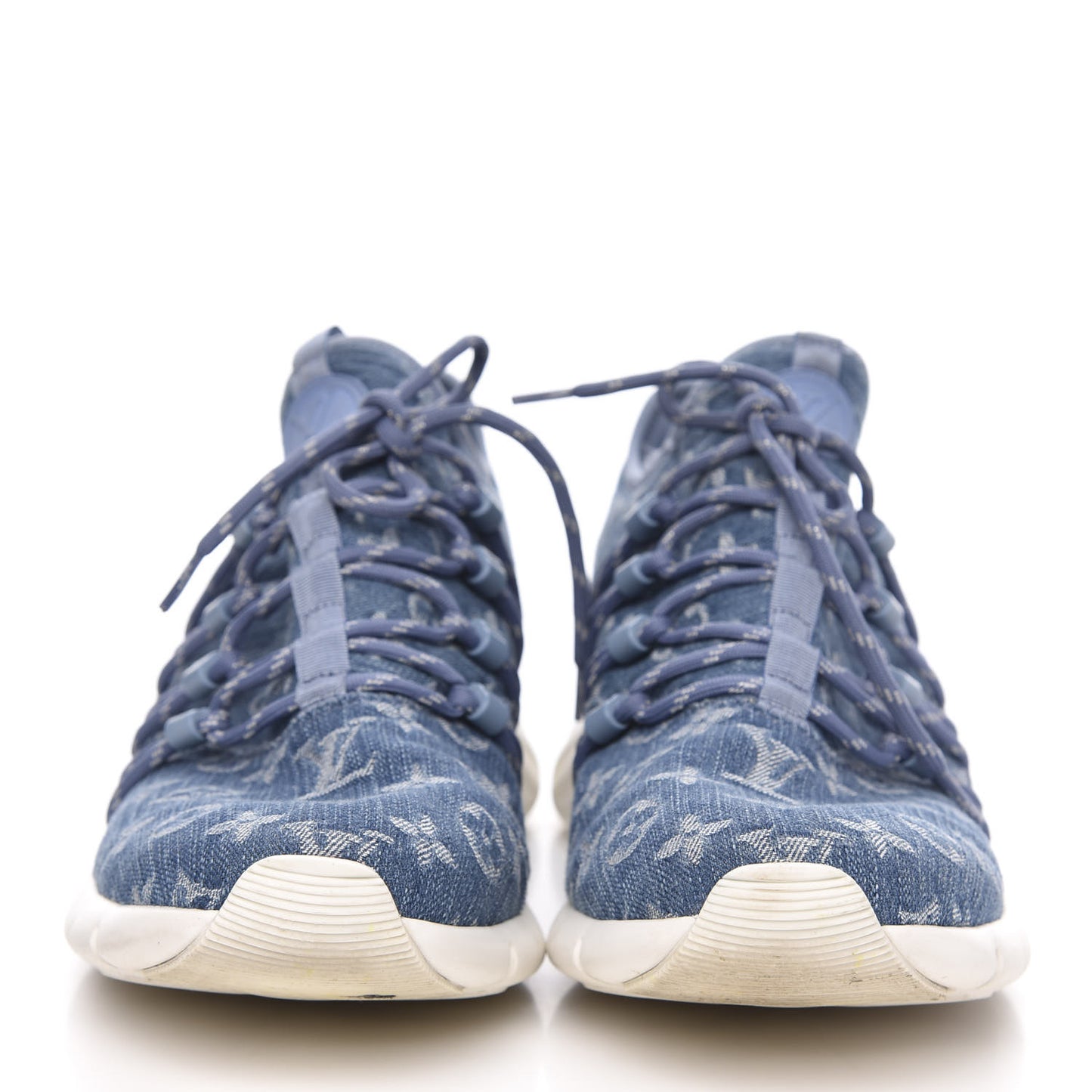 Denim Rubber Monogram Fastlane Low Sneakers 8.5 Navy