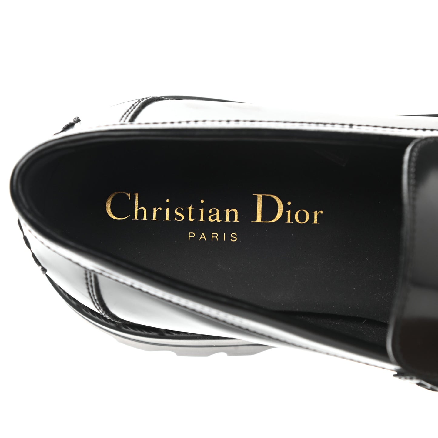 Brushed Calfskin Dior Code Lug Sole 15mm Loafers 35.5 Black