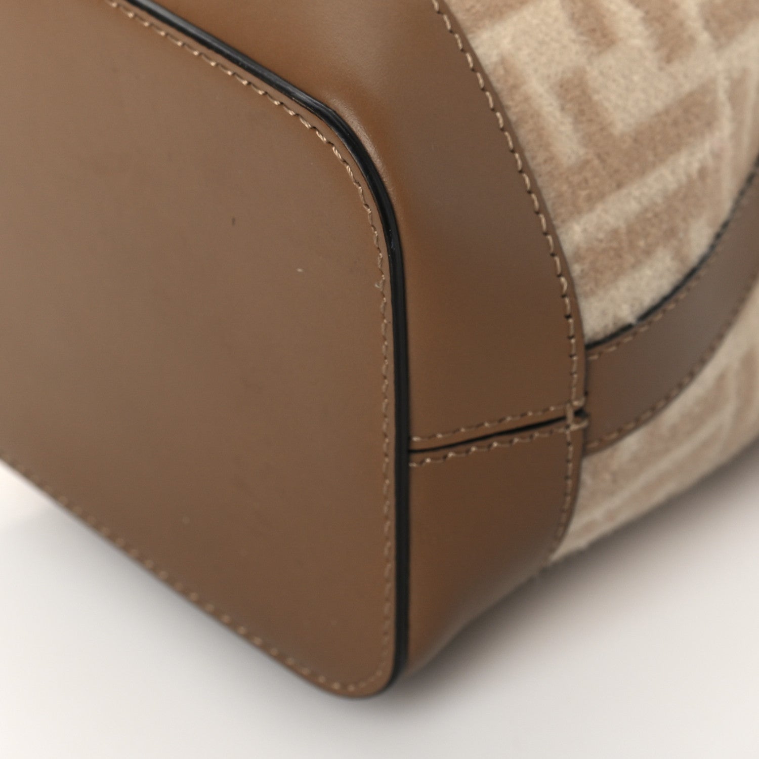Fendi Wool Vitello King FF 1974 Mini Mon Tresor Bucket Bag Beige Cammello Sand 9 of 9