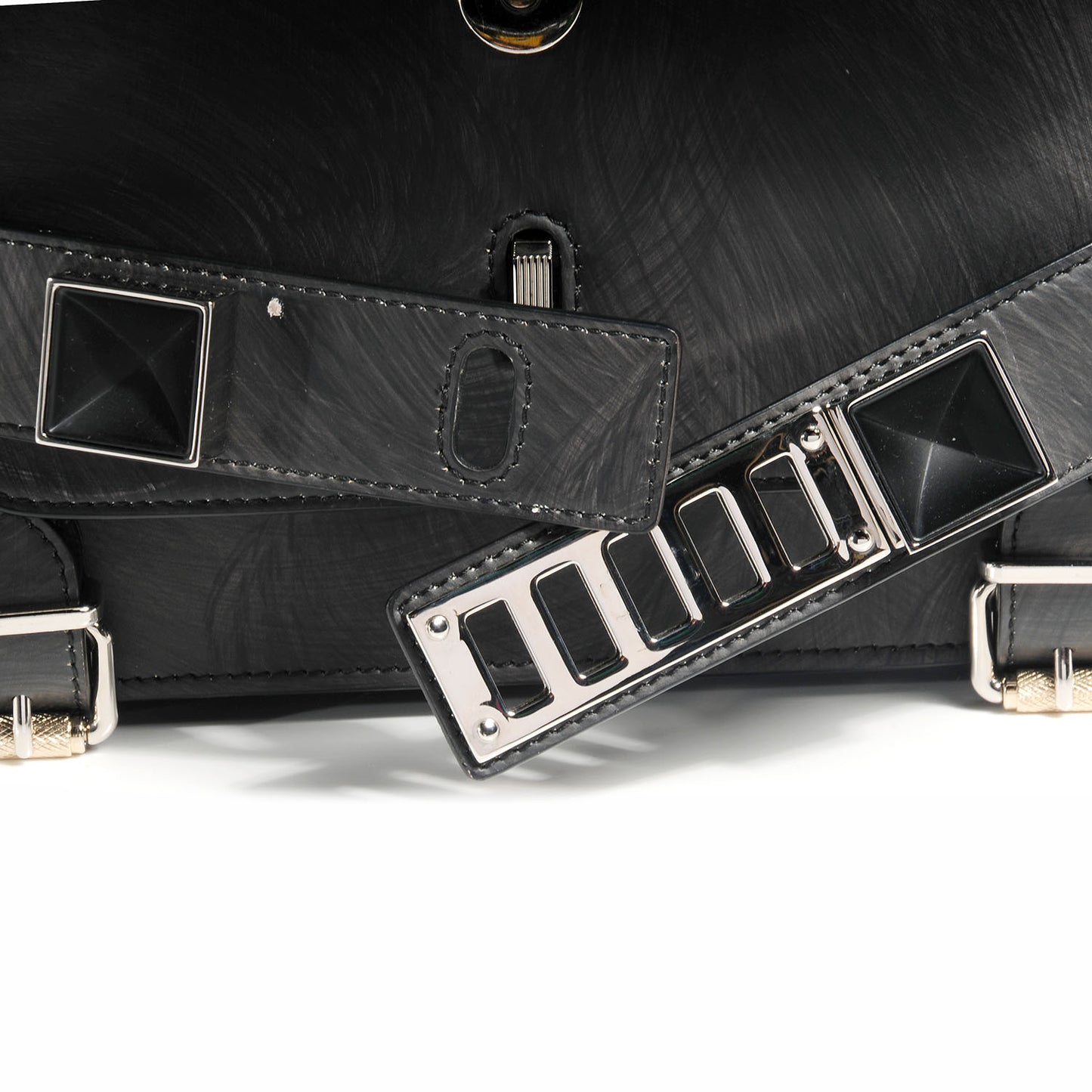 Leather PS11 Classic Shoulder Bag Chalkboard Black