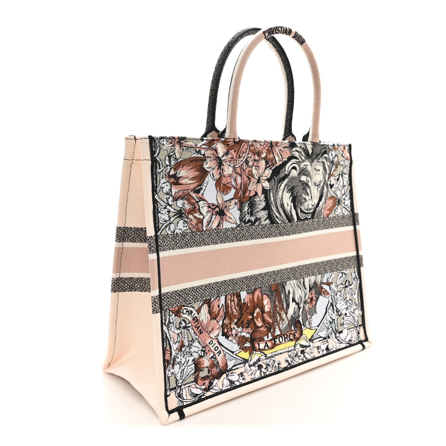 Christian Dior Canvas Embroidered La Force Book Tote Multicolor 3 of 10