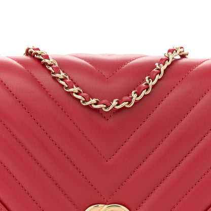 Chanel Calfskin Chevron Quilted Mini Statement Flap Red 8 of 13