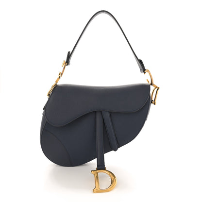 Christian Dior Grained Calfskin Saddle Bag Navy 1 of 13