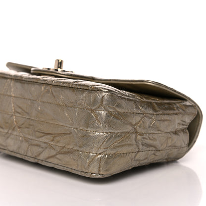 Chanel Patent Metallic Crumpled Calfskin Chevron Quilted Mini Rectangular Flap Gold 9 of 10