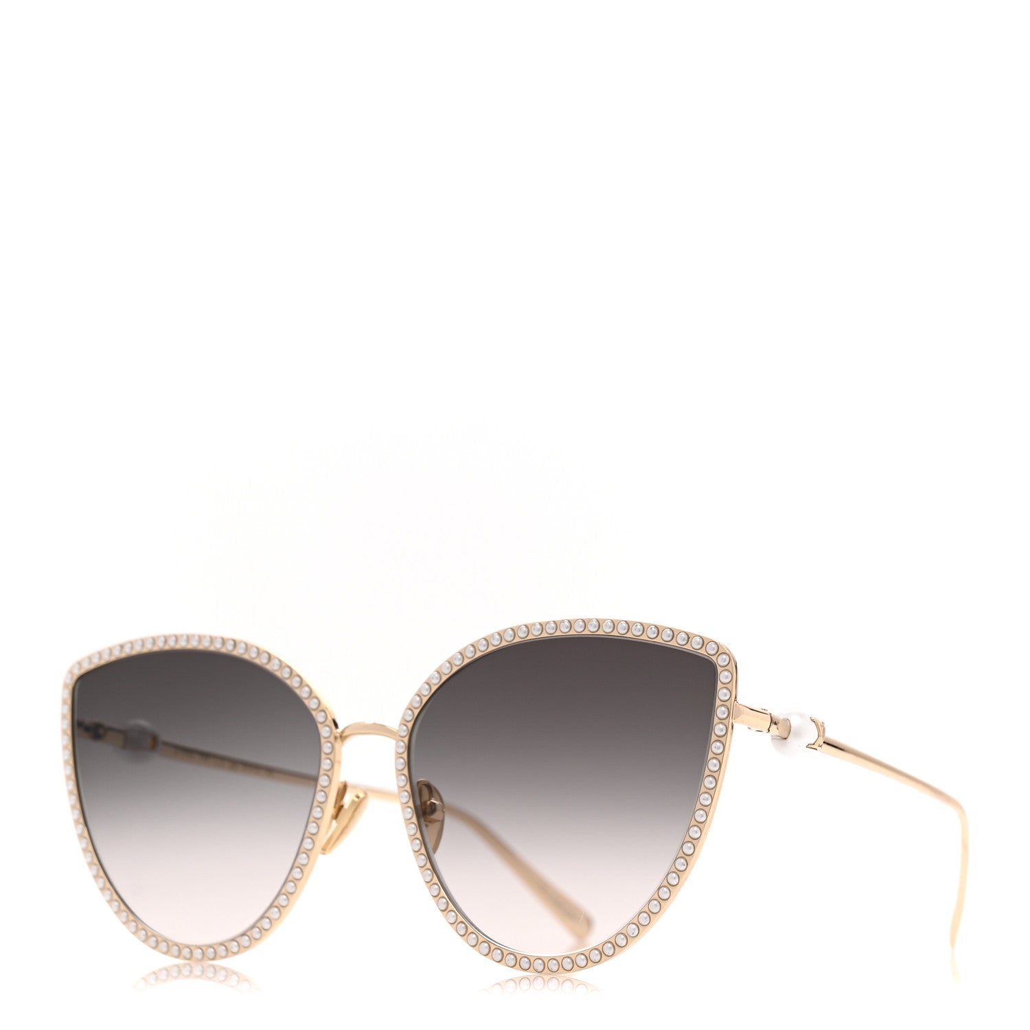 Louis Vuitton Pearl LV Cat Eye Sunglasses Z1995U Gold 1 of 8