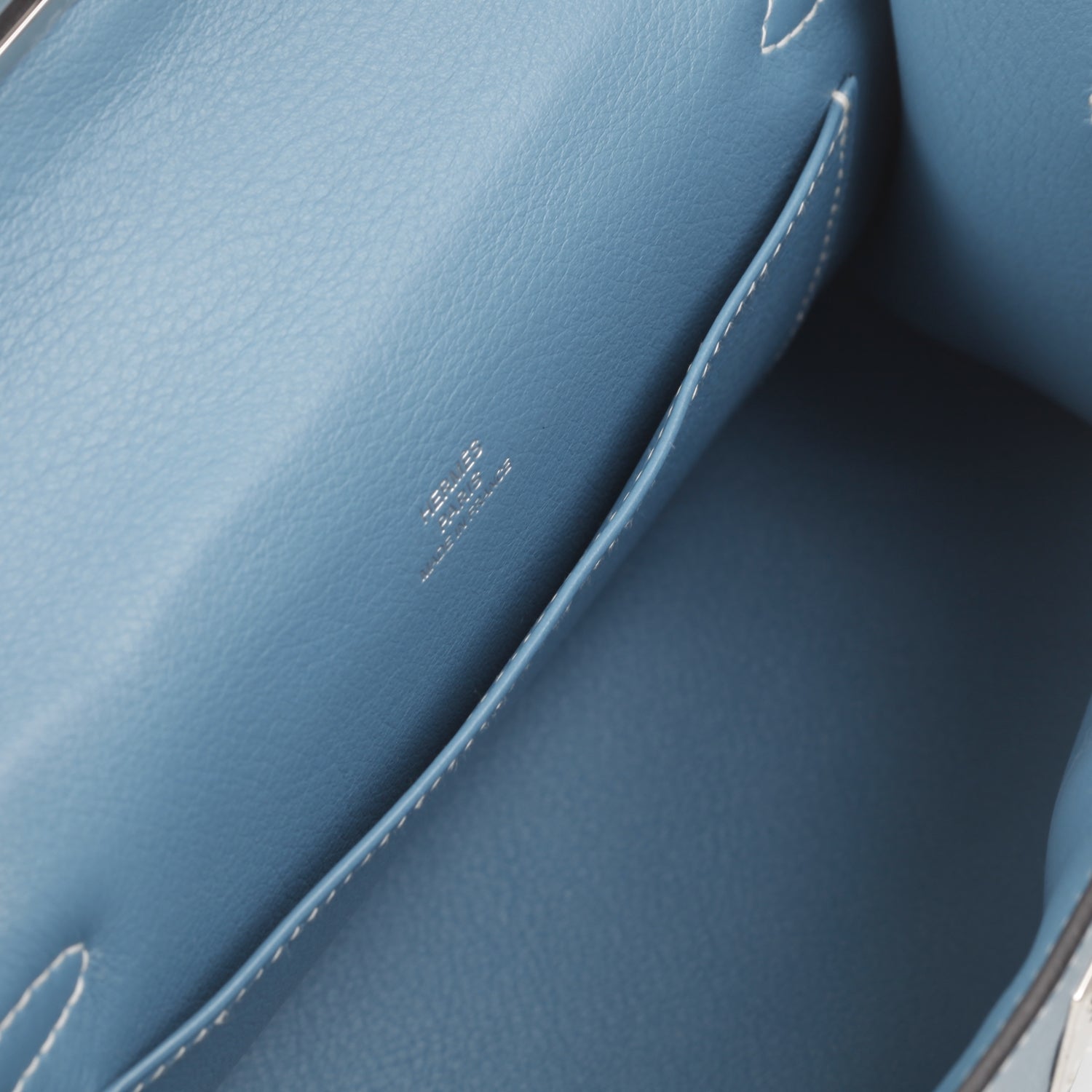 Hermes Swift Kelly Pochette Clutch Blue Jean 8 of 9