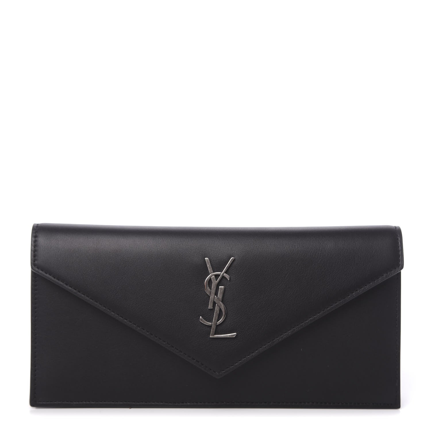 Saint Laurent Calfskin Monogram Clutch Black 1 of 9