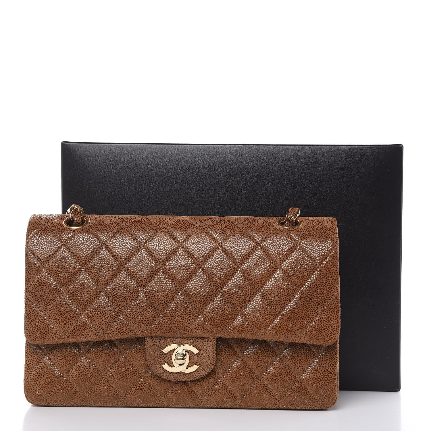 Chanel Iridescent Caviar Quilted Medium Double Flap Marron Clair 10 of 10