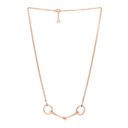 Hermes 18K Rose Gold Diamond TPM Filet d'Or Necklace SH 3 of 7