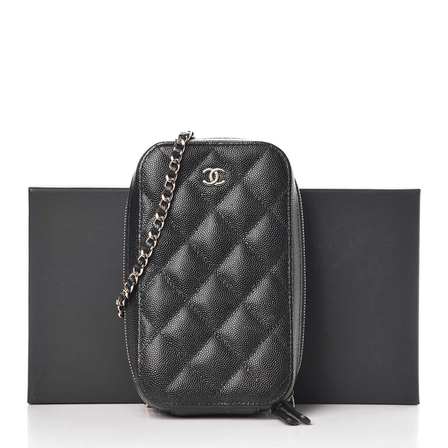 Chanel Caviar Quilted Classic Clutch With Chain Black 11 of 11
