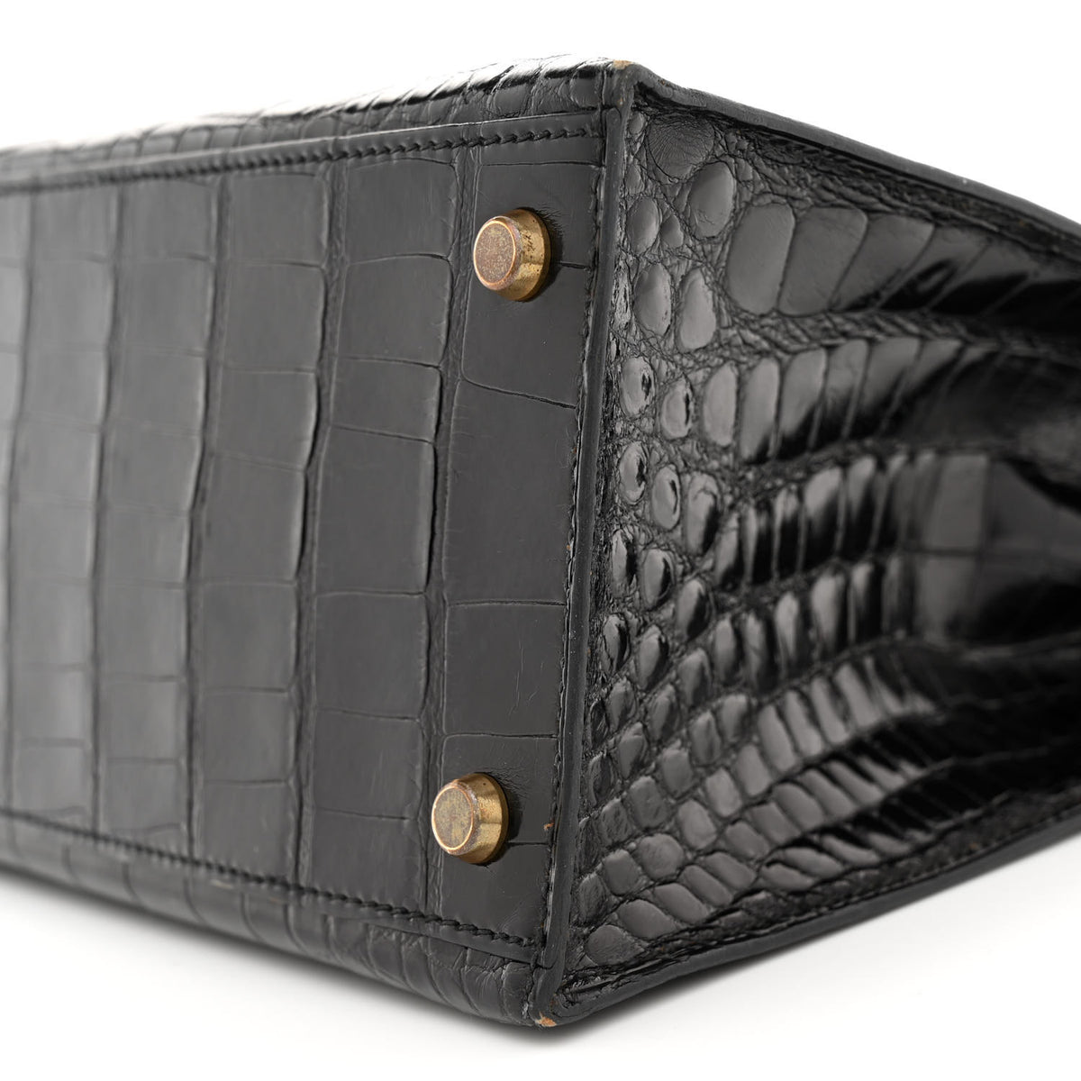 Shiny Alligator Kelly Sellier 28 Black