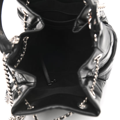 Chanel Lambskin Quilted CC Chain Drawstring Tote Black 7 of 10