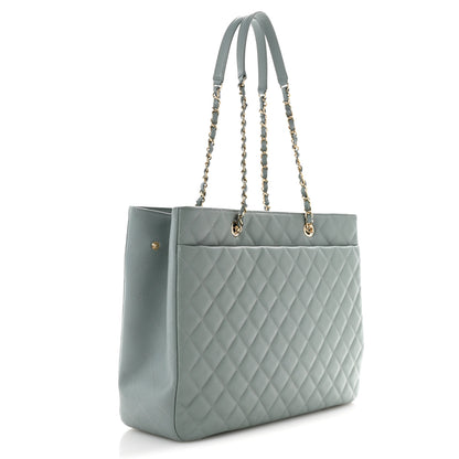Chanel Caviar Quilted Large Classic Shopping Tote Light Green 3 of 12