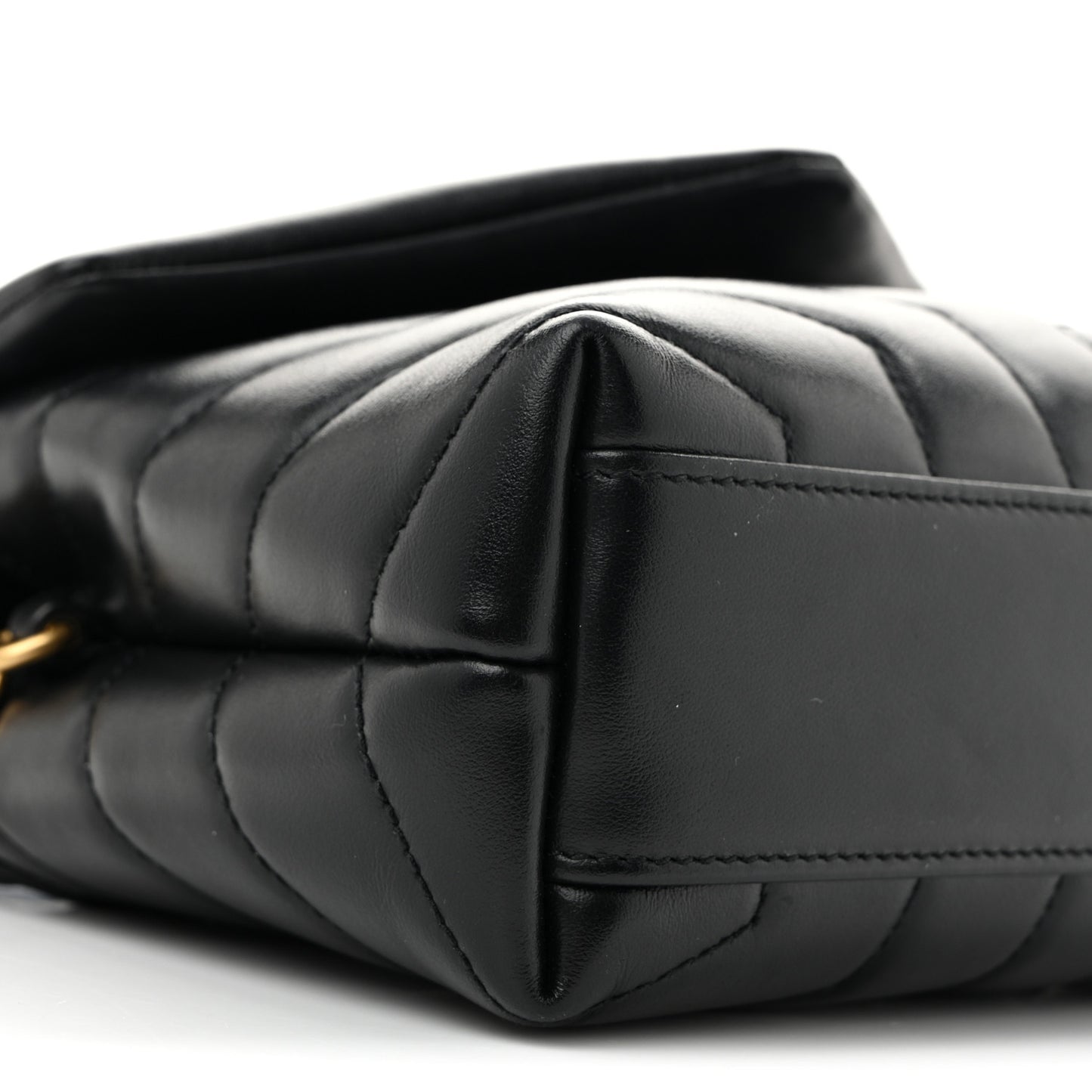 Calfskin Y Quilted Monogram Toy Loulou Crossbody Bag Black