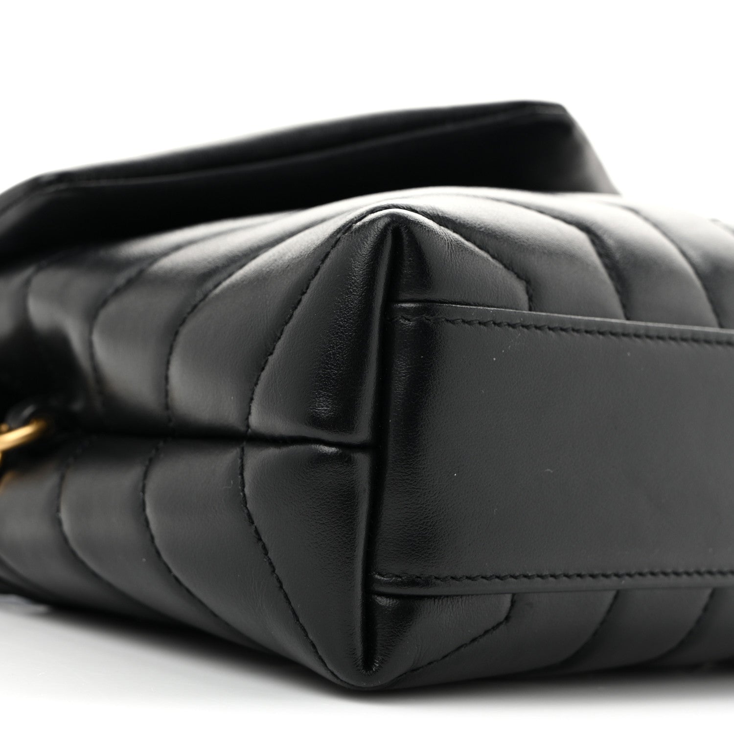 Saint Laurent Calfskin Y Quilted Monogram Toy Loulou Crossbody Bag Black 9 of 12