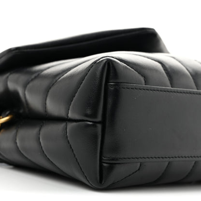 Saint Laurent Calfskin Y Quilted Monogram Toy Loulou Crossbody Bag Black 9 of 12