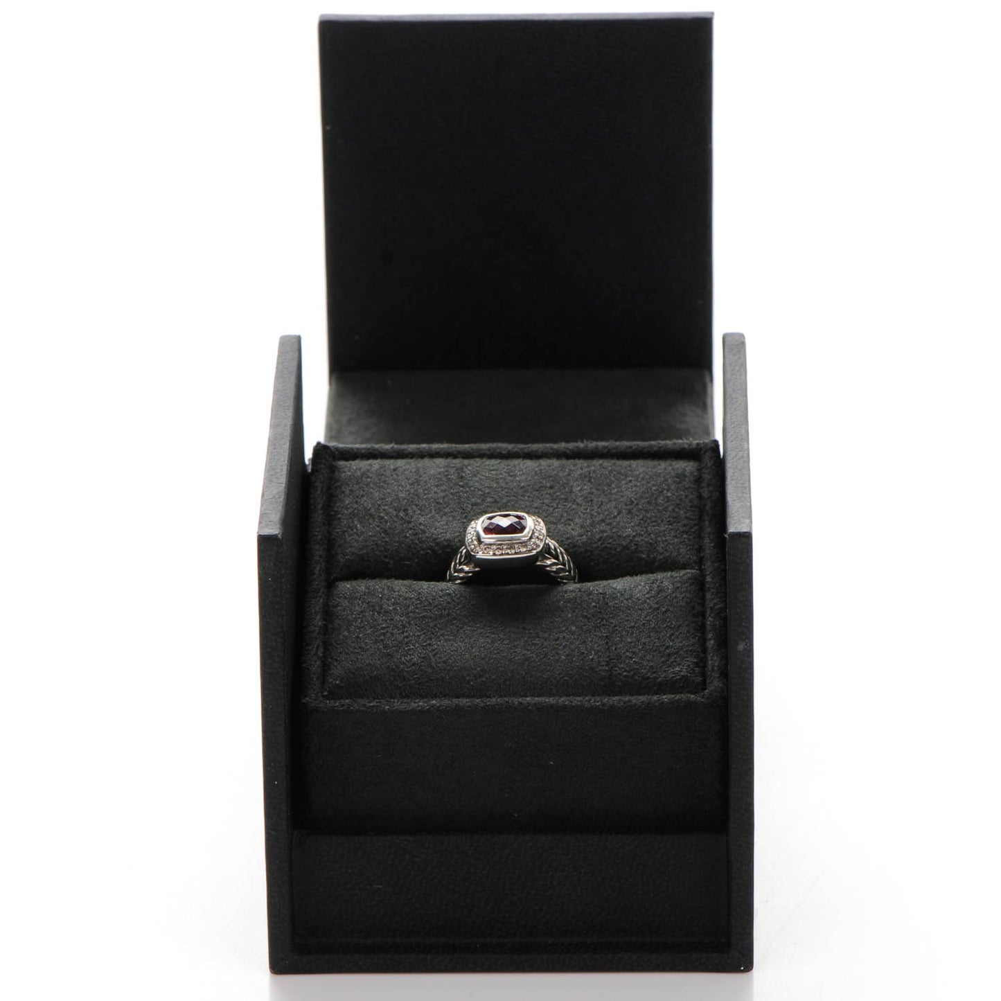 Sterling Silver Diamond Pink Tourmaline 7mm Petite Albion Ring 49 5