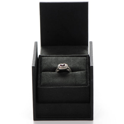 David Yurman Sterling Silver Diamond Pink Tourmaline 7mm Petite Albion Ring 49 5 5 of 5