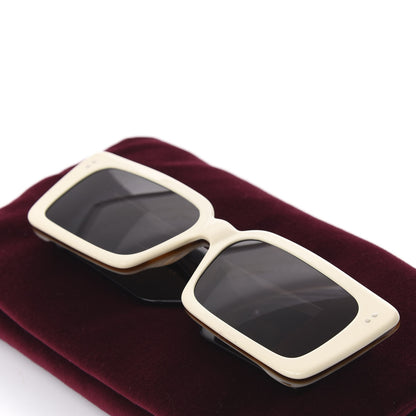 Gucci Acetate Rectangular Flap GG0543S Sunglasses White Black 9 of 10