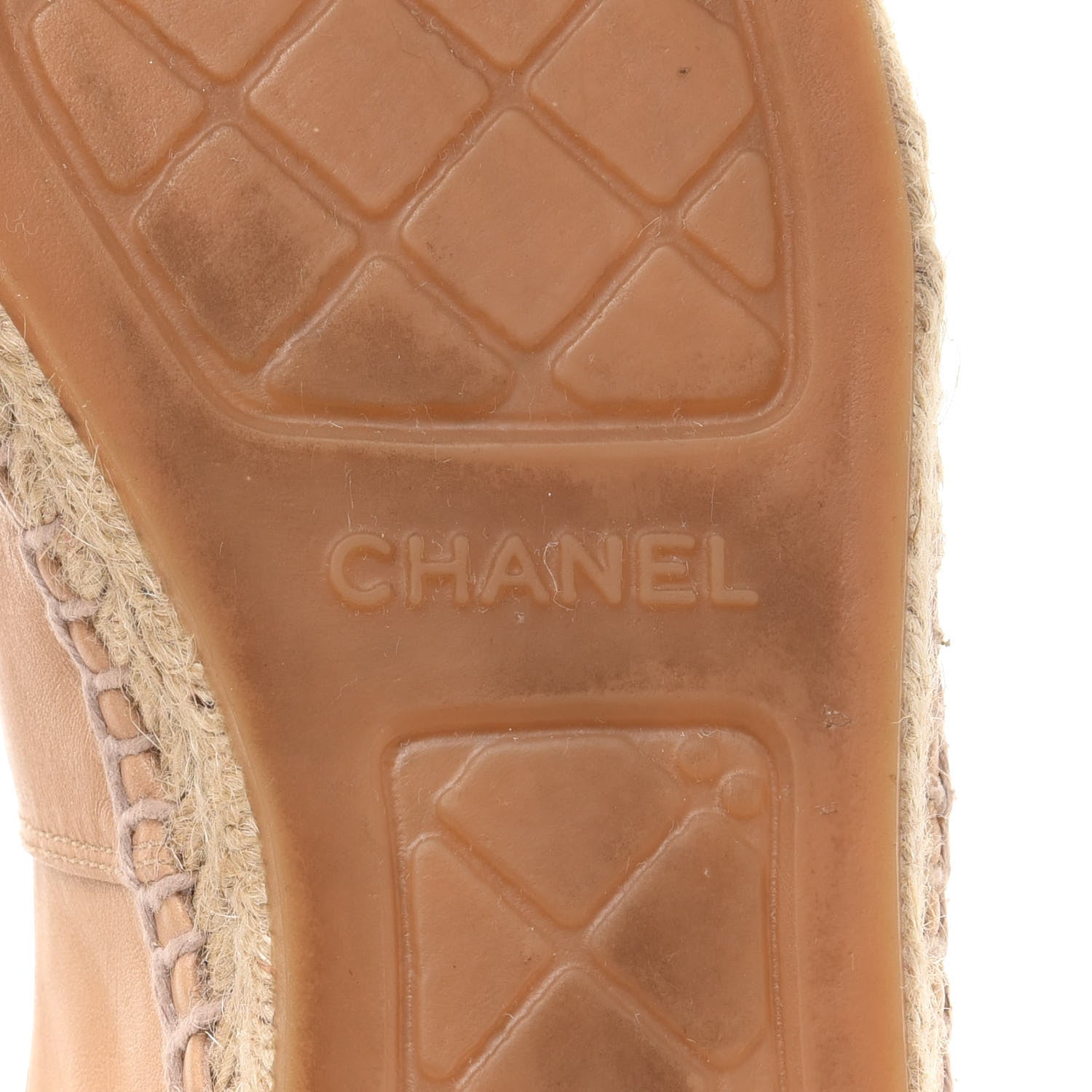 Chanel Lambskin CC Espadrilles 38 Beige Black 9 of 11