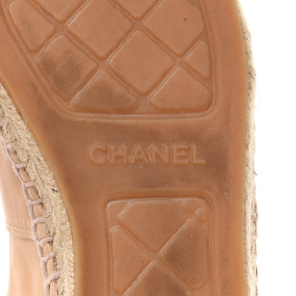 Chanel Lambskin CC Espadrilles 38 Beige Black 9 of 11