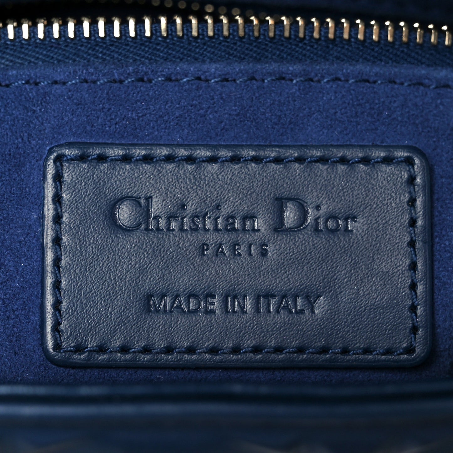 Calfskin Cannage Diamond Small My ABCDior Lady Dior Blue Royale