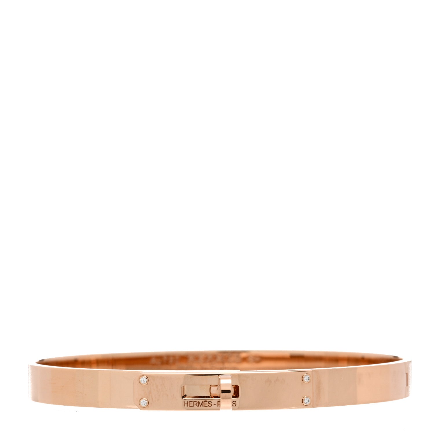 Hermes 18K Rose Gold Diamond PM Kelly Bracelet SH 1 of 4