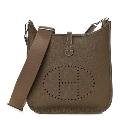 Hermes Taurillon Clemence Evelyne III PM Etoupe 1 of 10