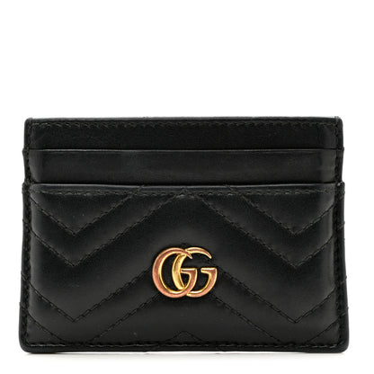 Gucci Calfskin Matelasse GG Marmont Card Holder Black 1 of 6